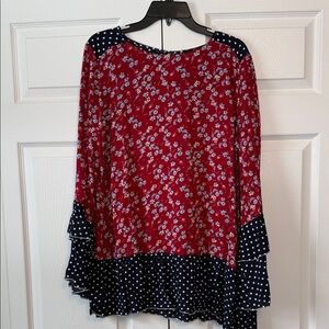 Suzanne Betro Ruffle Trimmed Blouse NWOT
